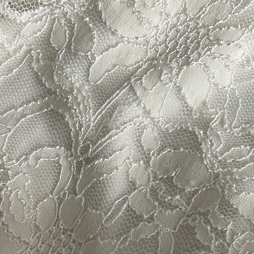 SOLEMIO Off White Ivory Lace Plunge Back Dress size Medium Bride Wedding‎ Party - Picture 5 of 9